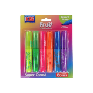 Marca Texto 6 Cores Kaz Fruit Com Cheirinho