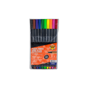 Marcador Artístico Fine Plus Jocar Office 10 Cores