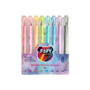 Marcador Artístico Fineliner Fofy Diamente 8 Cores