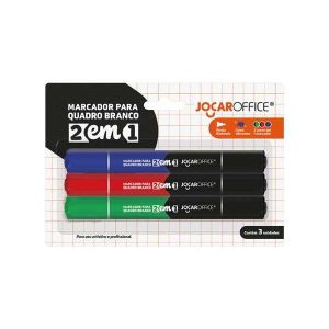 Marcador Para Quadro Branco Jocar Office 2 em 1