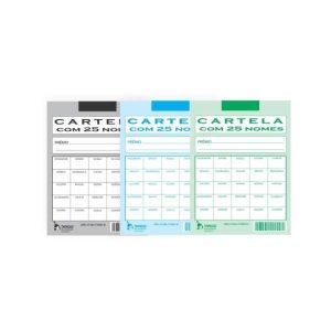 Cartela de Rifa c/25 Nomes