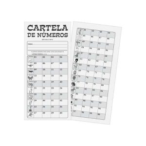 Cartela de Números 01 à 100