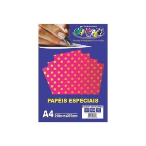 Papel 120g/m² Off Paper Bolinha Metalizada