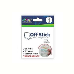 Bloco Adesivo Para Recado Off Stick Transparente