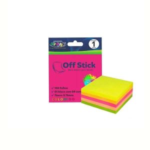 Bloco Adesivo Para Recado Off Stick Neon