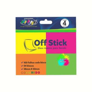 Bloco Adesivo Para Recado Off Stick Neon