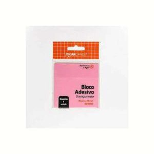 Bloco Adesivo Jocar Office Transparente Rosa
