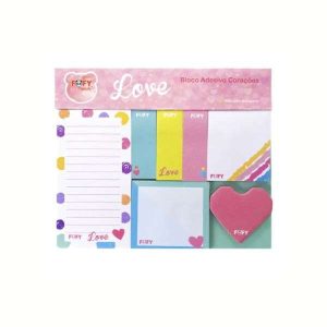 Kit Bloco Adesivo Coração
