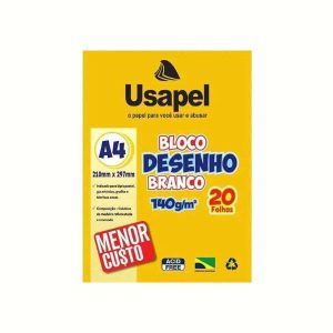 Bloco de Desenho A4 140g/m² Usapel