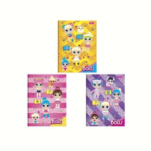 Caderno 1/4 Kajoma Club Dolls 96 Folhas