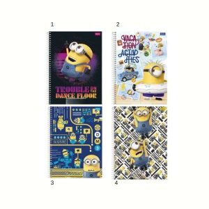 Caderno Espiral Minions Foroni 96 Folhas