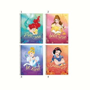 Caderno Espiral Tilibra Dsiney Princess 96 Folhas