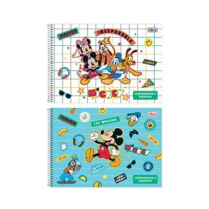 Caderno Espiral Cartografia e Desenho Tilibra Mickey 80 Folhas
