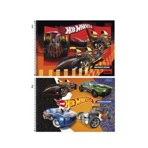 Caderno Espiral Cartografia e Desenho HotWheels 80 Folhas