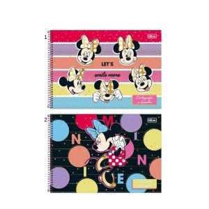 Caderno Espiral Cartografia e Desenho Minnie Mouse 80 Folhas