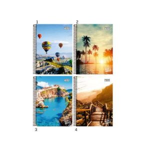 Caderno Espiral Capa de Papel Positive Vibes 96 Folhas