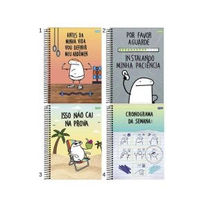 Caderno Espiral Jandaia Meme 160 Folhas
