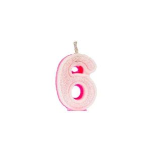 Vela Glitter Rosa c/ Branco