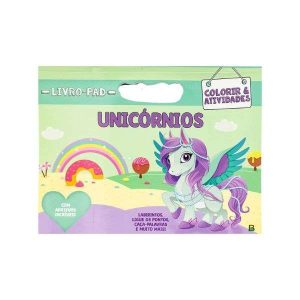 Livro-Pad Colorir e Atividades Unicórnios