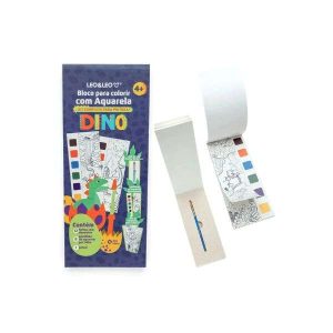 Bloco de Colorir c/ Aquarela Leo&Leo Dino