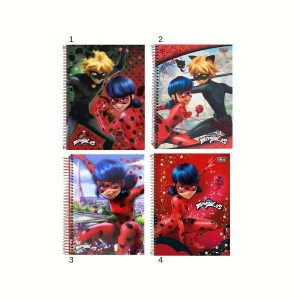 Caderno Espiral Tilibra Miraculous 96 Folhas