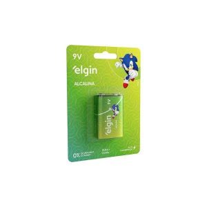 Bateria 9V Alcalina Elgin