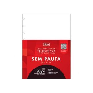 Folhas p/ Fichário Tilibra Tilidisco Sem Pauta
