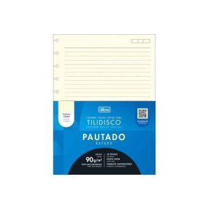 Folhas p/ Fichário Tilidisco Pautadas Creme