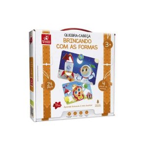 Quebra-Cabeça 24 Peças Brincando c/ As Formas Brincadeira de Criança