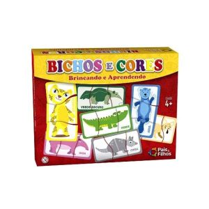 Jogo Pedagógico Brincando a Aprendendo Bichos e Cores Pais&Filhos