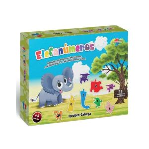 Quebra-Cabeça Elefanúmeros Aquarela Brinquedos