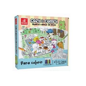 Quebra-Cabeça p/ Colorir Cozy & Comfy Brincadeira de Criança