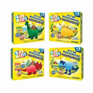 Kit de Massinhas Dinossauro Art Kids Acrilex