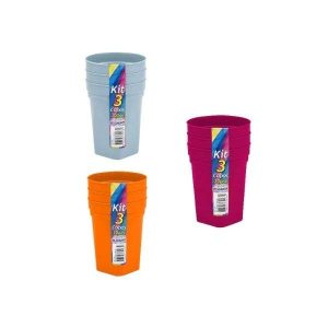 Kit 3 Copos Plásticos 300ml