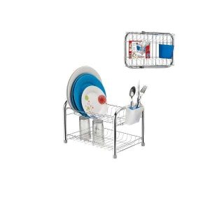 Escorredor de Louças Duplo Desmontável c/ Porta Talheres