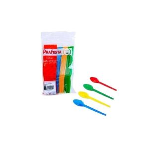 Colher de Sobremesa Colorida c/ 50 Un