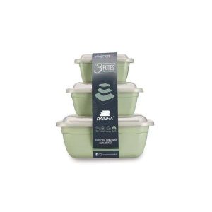 Conjunto 3 Potes Quadrados Plásticos Rainha