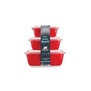 Conjunto 3 Potes Retangulares Plásticos Rainha