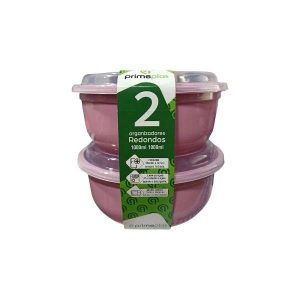 Conjunto 2 Potes Redondos Plásticos Primeplas