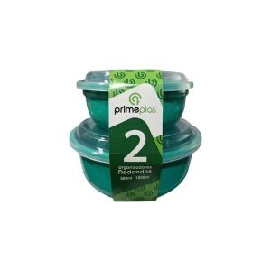 Conjunto 2 Potes Redondos Plásticos Primeplas