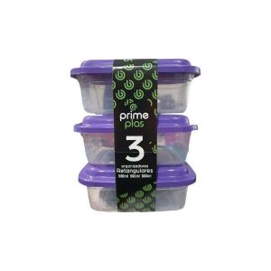 Conjunto 3 Potes Retangulares Plásticos Primeplas