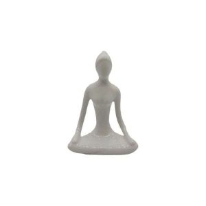 Estátua Decorativa de Cerâmica Yoga
