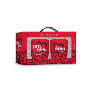 Conjunto 2 Canecas de Porcelana Pra Nós Todo Amor do Mundo Brasfoot