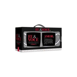 Conjunto 2 Canecas de Porcelana Eu & Você Brasfoot