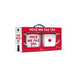 Conjunto 2 Canecas Porcelana Você Me Faz Tão Bem Brasfoot