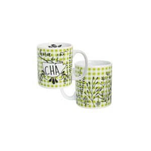 Caneca de Porcelana 320ml Hora do Chá