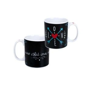 Caneca de Porcelana 320ml Amo Estar c/ Você