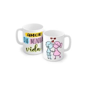 Caneca de Porcelana 320ml Amor da Minha Vida