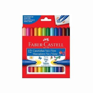 Hidrocor 12 Cores Vai e Vem Faber-Castell
