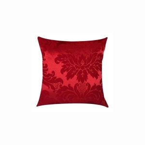 Capa p/ Almofada Jacquard Vermelho Floral SR Decor